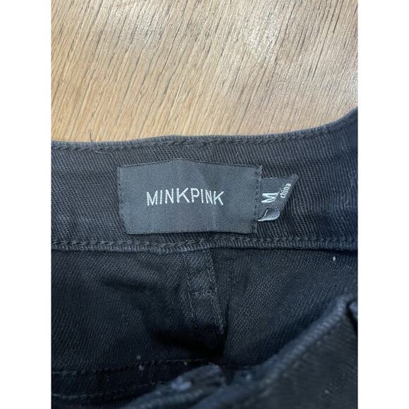 MINKPINK Black Raptor Slashed Low Rise Skinny Jeans Size M Women’s /Teen‎ - Picture 4 of 5